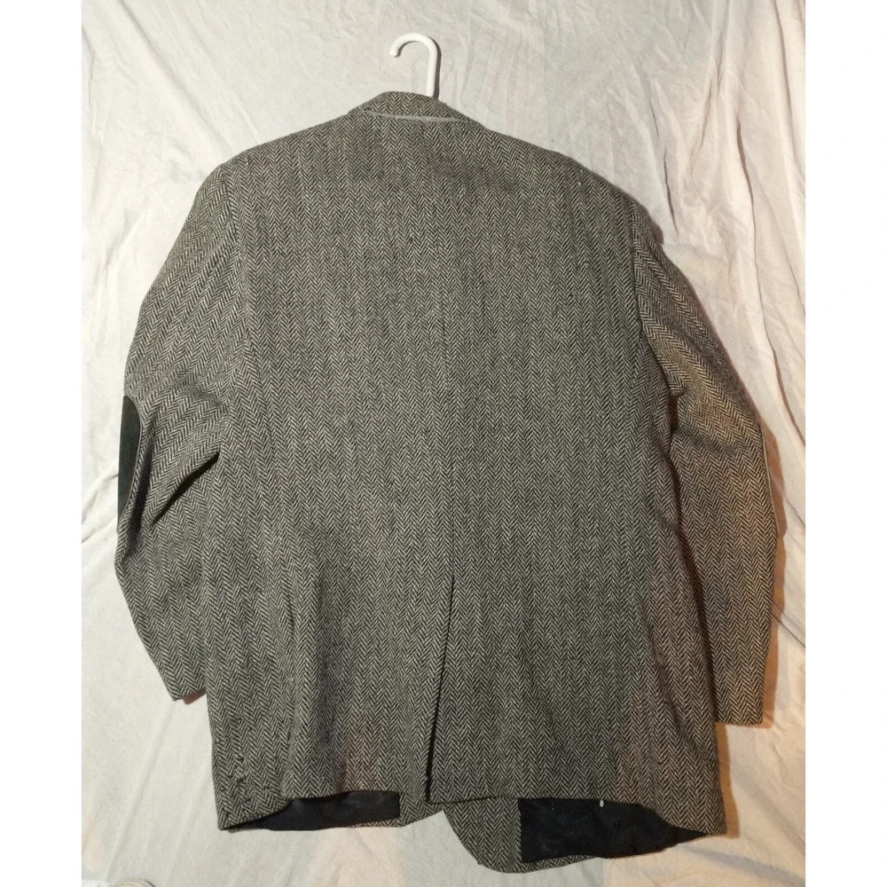 HARRIS TWEED Size 44 VTG Handwoven 100% Pure Scottish Wool Blazer Jacket DAMAGED
